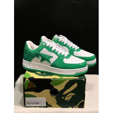 

2023 Bapestas Baped Designer Casual Shoes Platform Sneakers Bapesta Sk8 Sta Patent Leather Green Black White Plate-forme for Men Women Trainers Jogging