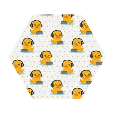 Cauagu Cute Duck With Headphone for Round Coaster Drink Coasters Set of 4 Leather Bar Beer Beverage Cup Mat for Drinks for Tabletop Protection & Coffee Table Decor
Cauagu Cute Duck With Headphone for Round Coaster Drink Coasters Set of 4 Leather Bar Beer Beverage Cup Mat for Drinks for Tabletop Protection & Coffee Table Decor