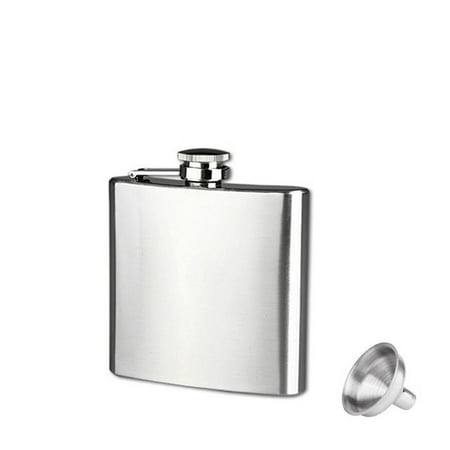 

Mittory 6oz Stainless Steel Pocket Hip Flask Alcohol Whiskey Liquor Screw Cap Silver