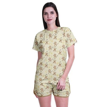 Moomaya Womens Printed Tee and Shorts Pajama Set PJs Short Sleeve Sleepwear Nightwear S-XXL
Moomaya Womens Printed Tee and Shorts Pajama Set PJs Short Sleeve Sleepwear Nightwear S-XXL