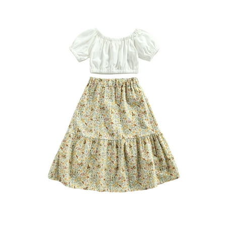One opening Toddler Kids Baby Girl Off Shoulder Crop Tops Floral Long Skirt 2PCS Outfits Princess Girls Summer Clothes Set
One opening Toddler Kids Baby Girl Off Shoulder Crop Tops Floral Long Skirt 2PCS Outfits Princess Girls Summer Clothes Set