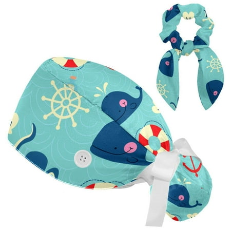 Working Cap with Buttons and Sweatband Scrub Hat Bouffant Caps with Scrunchie Whale Tie Back Hats
Working Cap with Buttons and Sweatband Scrub Hat Bouffant Caps with Scrunchie Whale Tie Back Hats