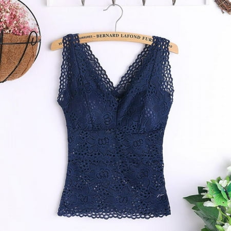 Fashion V-Neck Sleeveless Solid Color Lace Flower with Chest Pad Women Camisoles Breathable Autumn and Winter Slim Tops Female Vest
Fashion V-Neck Sleeveless Solid Color Lace Flower with Chest Pad Women Camisoles Breathable Autumn and Winter Slim Tops Female Vest