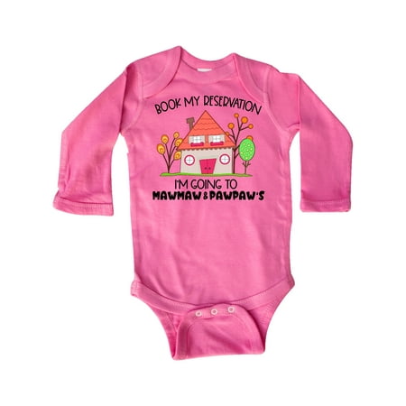 Inktastic Book my Reservation! I m Going To Mawmaw and Pawpaw s- House Gift Baby Boy or Baby Girl Long Sleeve Bodysuit
Inktastic Book my Reservation! I m Going To Mawmaw and Pawpaw s- House Gift Baby Boy or Baby Girl Long Sleeve Bodysuit