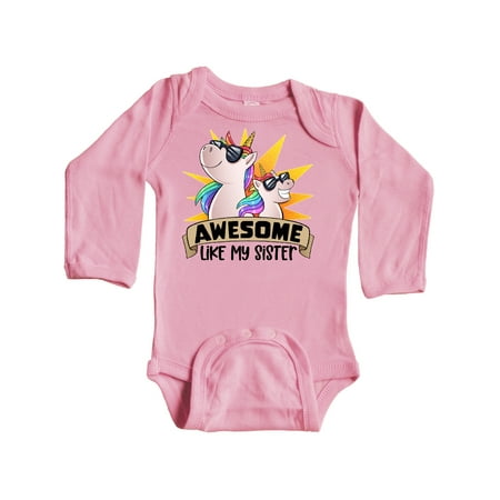 Inktastic Awesome Like My Sister Cute Unicorn Family in Sunglasses Gift Baby Boy or Baby Girl Long Sleeve Bodysuit
Inktastic Awesome Like My Sister Cute Unicorn Family in Sunglasses Gift Baby Boy or Baby Girl Long Sleeve Bodysuit
