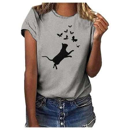 Qufokar Underscrub Tees for Women Women Shirts T-Shirt Top for Women Party Fashion Loose Top