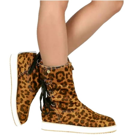 jsaierl Women s Shoes Fashion Leopard Snake Pattern Laceing Low-heeled Thicken Non-slip Middle Boots 
jsaierl Women s Shoes Fashion Leopard Snake Pattern Laceing Low-heeled Thicken Non-slip Middle Boots