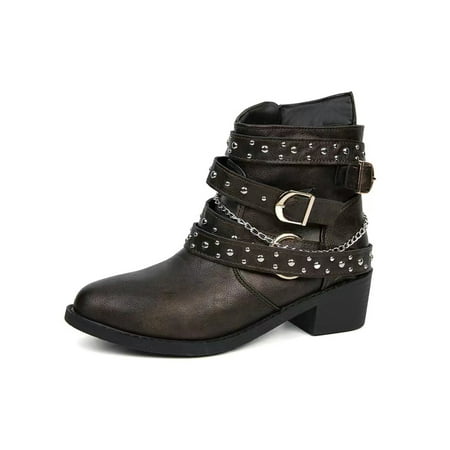 Ymiytan Women Ankle Booties Comfort Combat Boot Side Zipper Winter Boots Outdoor Fashion Bootie Non-slip Casual Shoes Dark Brown 5.5
Ymiytan Women Ankle Booties Comfort Combat Boot Side Zipper Winter Boots Outdoor Fashion Bootie Non-slip Casual Shoes Dark Brown 5.5