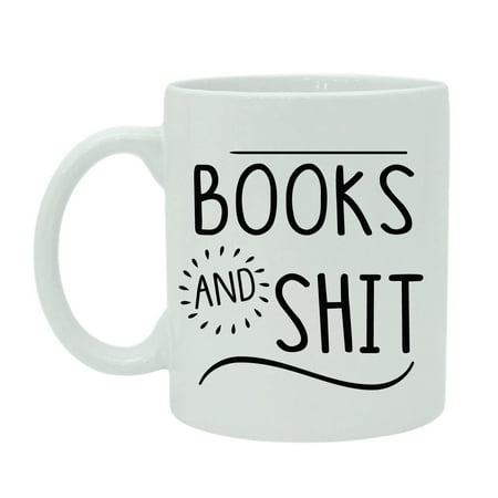 Books And Shit Coffee Mug White Ceramic Tea Cup Personalized With Free Gift Box