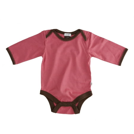 Babysoy Solid Soft Basic Long Sleeve Bodysuit Blossom (6-12M Pink)