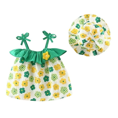 12-18 Months Little Girls Sleeveless Summer Dresses With Sun Hat Toddler Kids Princess Casual Dress Toddler Kids Baby Girls Fashion Cute Sleeveless Sweet Flower Print Ruffle Dress Hat Set Green
12-18 Months Little Girls Sleeveless Summer Dresses With Sun Hat Toddler Kids Princess Casual Dress Toddler Kids Baby Girls Fashion Cute Sleeveless Sweet Flower Print Ruffle Dress Hat Set Green