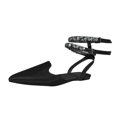 Womens Sandals Solid Silk Face Pointed Rhinestone Ankle Strap Strap Flat Bottom Casual Shoes
Womens Sandals Solid Silk Face Pointed Rhinestone Ankle Strap Strap Flat Bottom Casual Shoes