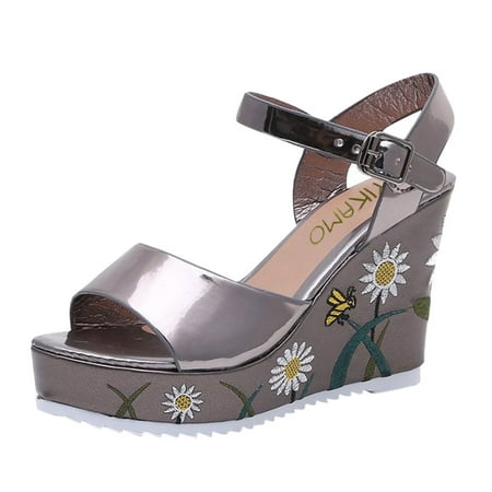 Mackneog Ladies Solid Color Flower Embroidery Wedge Buckle Platform Fish Mouth Sandals Gift on Clearance
Mackneog Ladies Solid Color Flower Embroidery Wedge Buckle Platform Fish Mouth Sandals Gift on Clearance
