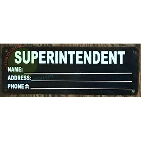 HPD SUPERINTENDENT SIGN (8.5 X 3 BLACK BRUSH SILVER BACKGROUND ALUMINUM) -ref16822
HPD SUPERINTENDENT SIGN (8.5 X 3 BLACK BRUSH SILVER BACKGROUND ALUMINUM) -ref16822