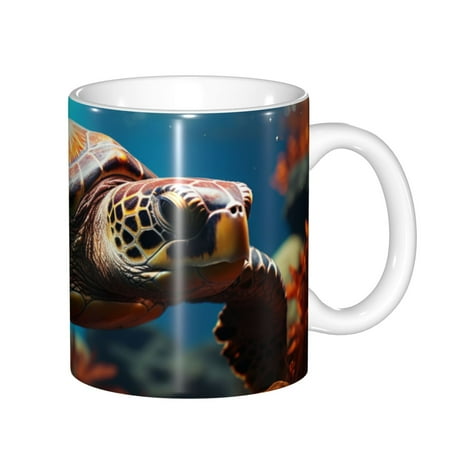 Yiaed Realistic Turtle Print Ceramics Coffee Large Handle Design Extra Large Tea and Coffee Cup for Office and Home Mugs 
Yiaed Realistic Turtle Print Ceramics Coffee Large Handle Design Extra Large Tea and Coffee Cup for Office and Home Mugs
