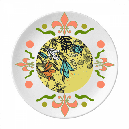 Modern Art Lily Flowers s Drawing Flower Ceramics Plate Tableware Dinner Dish