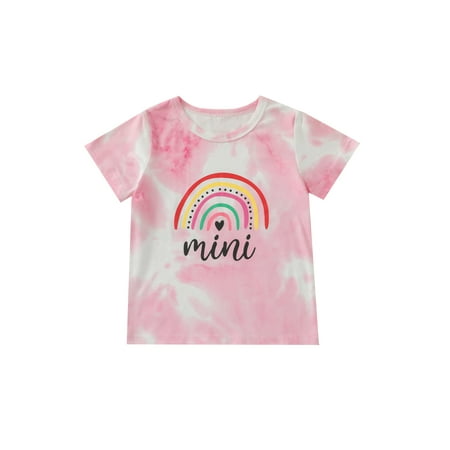 Mother And Daughter Family Matching Outfits Letter Tie-Dyed Rainbow Print O-Neck Short Sleeve Tops
Mother And Daughter Family Matching Outfits Letter Tie-Dyed Rainbow Print O-Neck Short Sleeve Tops