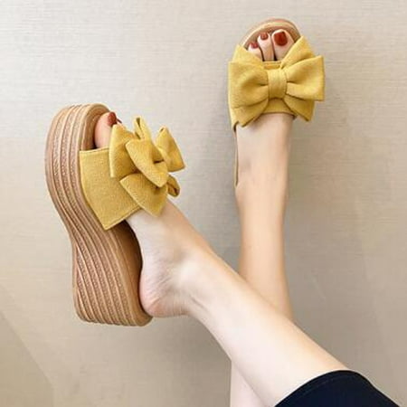 Zpanxa Slippers for Women Bowknot Beach Summer Slippers Platform Slope Heels Plus Size Shose Flip Flops for Women Yellow 39
Zpanxa Slippers for Women Bowknot Beach Summer Slippers Platform Slope Heels Plus Size Shose Flip Flops for Women Yellow 39