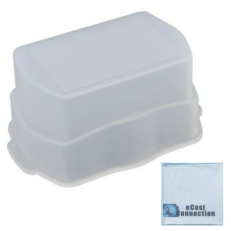 Bounce Hard Dome Diffuser for Canon 580EX & 580EXII & an eCostConnection Microfiber Cloth
