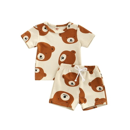 Canrulo Summer Causal Baby Boys Clothes 2pcs Cartoon Animal Printed Knit Short Sleeve T Shirts Shorts Sets Bear 18-24 Months
Canrulo Summer Causal Baby Boys Clothes 2pcs Cartoon Animal Printed Knit Short Sleeve T Shirts Shorts Sets Bear 18-24 Months