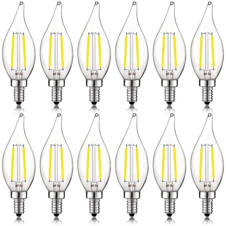 Luxrite 4W E12 Vintage Candelabra Dimmable LED Light Bulbs 40W Equivalent 400 Lumens 5000K Bright White Flame Tip 12-Pack
Luxrite 4W E12 Vintage Candelabra Dimmable LED Light Bulbs 40W Equivalent 400 Lumens 5000K Bright White Flame Tip 12-Pack