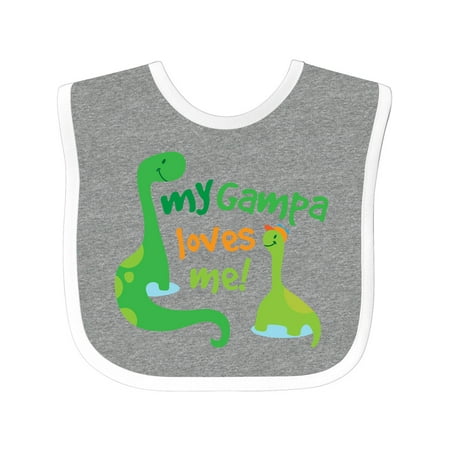 Inktastic Gampa Loves Me Dinosaur Gift Baby Boy Bib