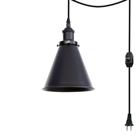 Kiven 1-Light Plug in Pendant Light Industrial Hanging Light with 15FT Cord Dimmable Ceiling Pendant Light E26 Socket Black Finish
Kiven 1-Light Plug in Pendant Light Industrial Hanging Light with 15FT Cord Dimmable Ceiling Pendant Light E26 Socket Black Finish