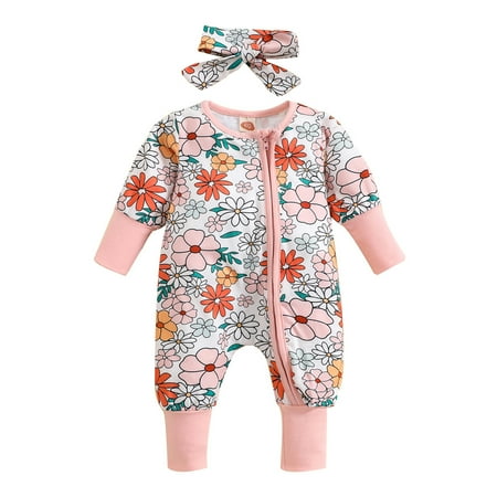 Uuszgmr Baby Boys Girls Jumpsuits Cute Toddler Long Sleeve Round Neck Floral Prints Romper Jumpsuit Clothes Headbands Pink Size:3-6 Months
Uuszgmr Baby Boys Girls Jumpsuits Cute Toddler Long Sleeve Round Neck Floral Prints Romper Jumpsuit Clothes Headbands Pink Size:3-6 Months