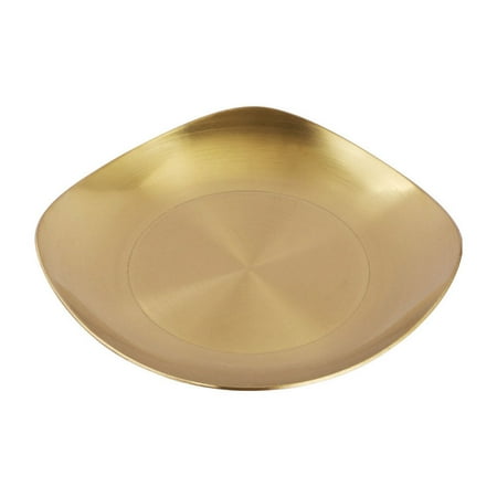 BESTONZON 1pc Stainless Steel Dinner Plate Seasoning Plate Appetizer Serving Plate