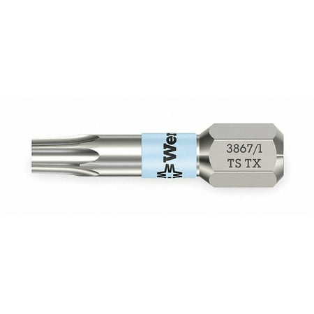 Wera Insert Bit SAE 1/4 Hex T10 1 SS 05071032001