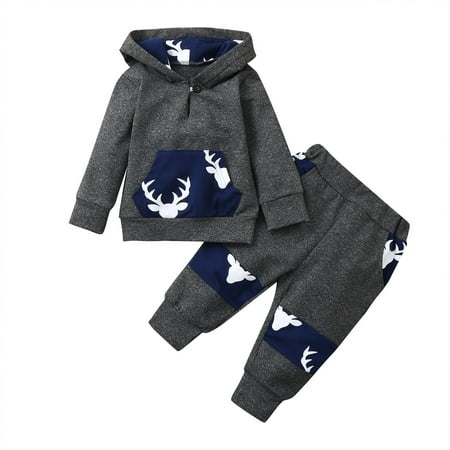 Honeeladyy Newborn Baby Long Sleeve Deer Printed Hoodie Sweatshirt Top+Long Pants Set Gray
Honeeladyy Newborn Baby Long Sleeve Deer Printed Hoodie Sweatshirt Top+Long Pants Set Gray