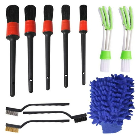 11pcs Reusable Car Detailing Brush Set Tire Cleaning Tool Interior Exterior Auto