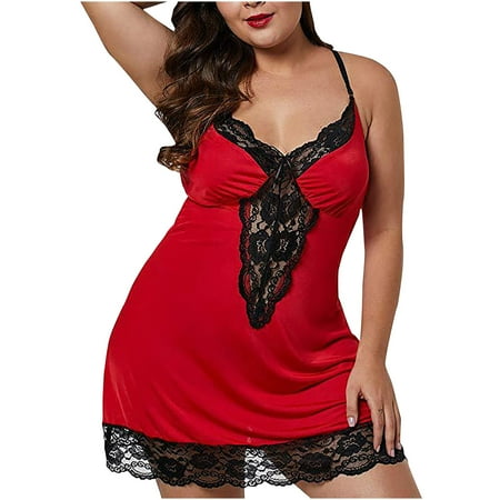 YYDGH Women Sexy Sleepwear V Neck Lace Trim Chemise Nightgown Full Slip Babydoll Nightdress Red S
YYDGH Women Sexy Sleepwear V Neck Lace Trim Chemise Nightgown Full Slip Babydoll Nightdress Red S