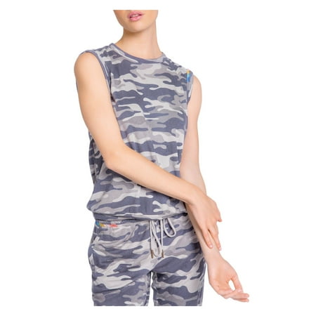 P.J. SALVAGE Intimates Gray Banded Tank Camouflage Sleep Shirt L