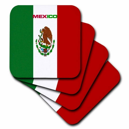 3dRose Flag Of Mexico Soft Coasters set of 4