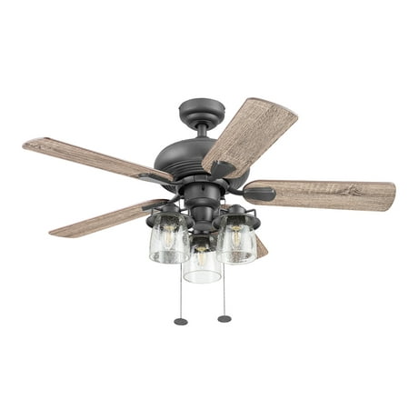 Prominence Home Crown Canyon Bronze 52 In. Indoor LED Ceiling Fan (5 Blades)