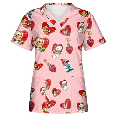 Xysaqa Tank Tops Summer Tops Scrubs For Women V-Neck Casual Short Sleeve Printed Pockets Ladies Tops Blouse Womens Workout Tops On Clearance
Xysaqa Tank Tops Summer Tops Scrubs For Women V-Neck Casual Short Sleeve Printed Pockets Ladies Tops Blouse Womens Workout Tops On Clearance