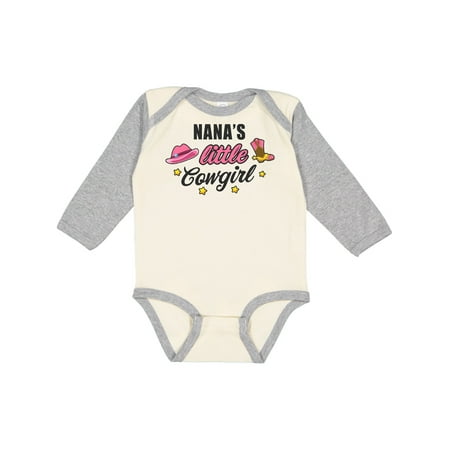 Inktastic Nanas Little Cowgirl with Cowgirl Hat and Boots Gift Baby Girl Long Sleeve Bodysuit