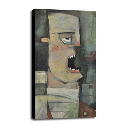 Calling The Play-TIMNYB130165 Print 15.25"x7.75" by Tim Nyberg in a Canvas Stretched in Black Frame