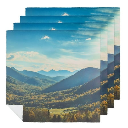 FUMJ Mountains Valley Blue Sky Cloth Napkins Polyester Washable Napkins Home Decor Party Dinner Decoration Kitchen - Pack of 4 4 PCS
FUMJ Mountains Valley Blue Sky Cloth Napkins Polyester Washable Napkins Home Decor Party Dinner Decoration Kitchen - Pack of 4 4 PCS