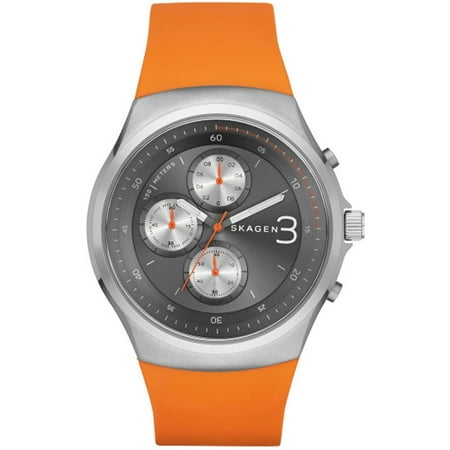 Skagen Men's Jannik SKW6156 Orange Rubber Quartz Watch