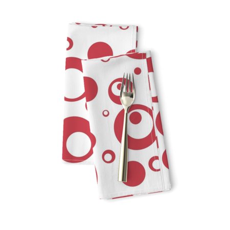 Circles Dots Geometric Bubbles Berry Cotton Dinner Napkins by Roostery Set of 2