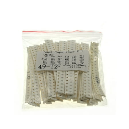 0306 SMD Capacitor Kit Assorted Kit 36Values x 20Pcs=720Pcs 1PF-10UF