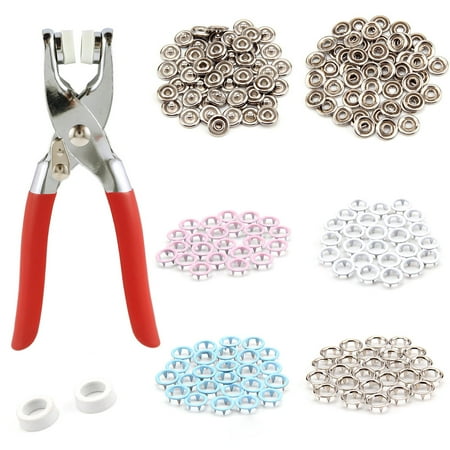 Yous Auto 200 Sets Metal Snaps Buttons with Fastener Pliers Press Kit Tool Metal Press Studs for Leather Rivets Children s Bodysuit Romper Apron Clothing Bib Sewing and Crafting
Yous Auto 200 Sets Metal Snaps Buttons with Fastener Pliers Press Kit Tool Metal Press Studs for Leather Rivets Children s Bodysuit Romper Apron Clothing Bib Sewing and Crafting