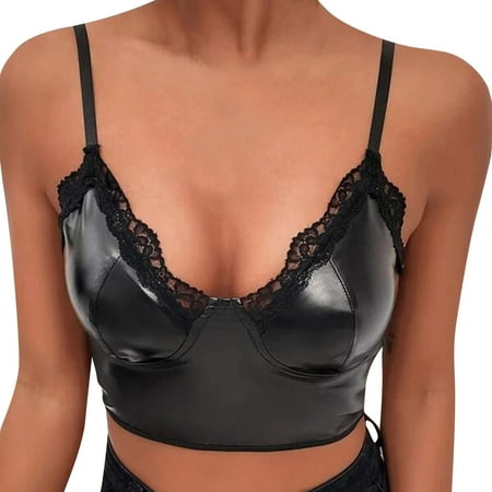 Womens Summer Tops Leather Lace Strap Chest Cup Bra Brooch Lace Line Lingerie Unlined Bra Top
Womens Summer Tops Leather Lace Strap Chest Cup Bra Brooch Lace Line Lingerie Unlined Bra Top