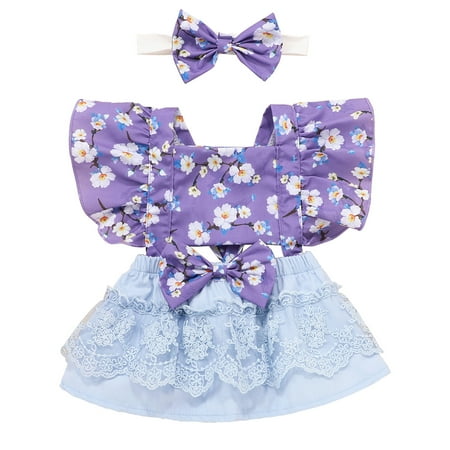 Toddler Baby Girls Climbing Clothes Fly Sleeve Bowknot Floral Prints Tulle Backless Romper Bodysuits With Headbands Outfits For 3-6 Months
Toddler Baby Girls Climbing Clothes Fly Sleeve Bowknot Floral Prints Tulle Backless Romper Bodysuits With Headbands Outfits For 3-6 Months