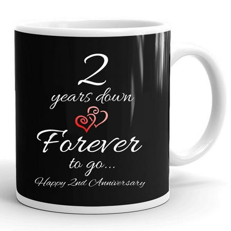 2 Years Down Forever To Go Happy 2nd Anniversary Gift Ceramic Mug 11oz (White;11oz)
2 Years Down Forever To Go Happy 2nd Anniversary Gift Ceramic Mug 11oz (White;11oz)
