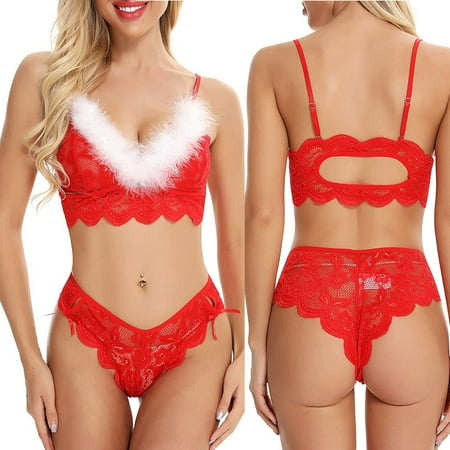 TKing Fashion Christmas Women Lace Feather Sexy Underwear Suit Thong Lingerie christmas costumes for Women - Red L
TKing Fashion Christmas Women Lace Feather Sexy Underwear Suit Thong Lingerie christmas costumes for Women - Red L