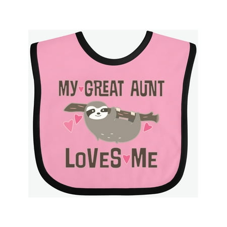 Inktastic My Great Aunt Loves Me Sloth Gift Baby Girl Bib