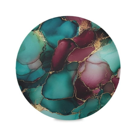 WOBOGO Teal and Burgundy Gilt Pattern Round Placemats Set of 4 Heat Resistant Washable Kitchen Table Decorations 15.4in
WOBOGO Teal and Burgundy Gilt Pattern Round Placemats Set of 4 Heat Resistant Washable Kitchen Table Decorations 15.4in